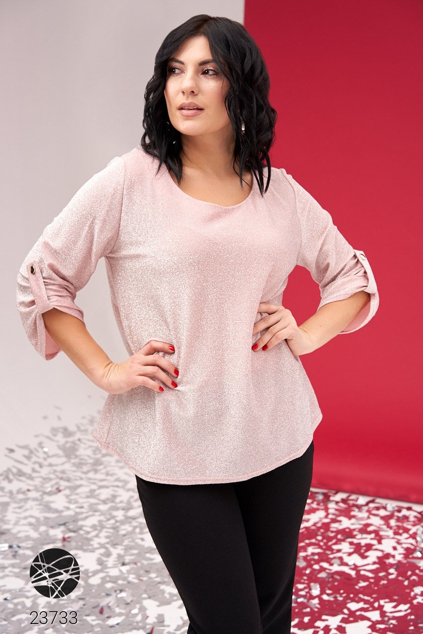 

Свободная блуза из люрекса Фасон 23733_56-58 56-58