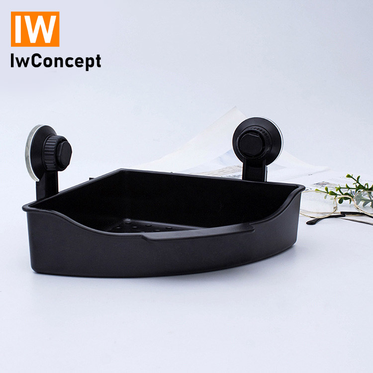 

Угловая полка в ванную на присосках IwConcept RS-10 Black