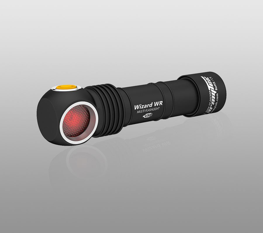

Налобный фонарь Armytek Wizard WR Magnet USB + 18650 3200 mAh / Белый-красный свет