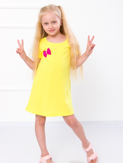 Акция на Дитяче літнє плаття для дівчинки Носи своє 6054-001 122 см Лимон (p-8021-76845) от Rozetka