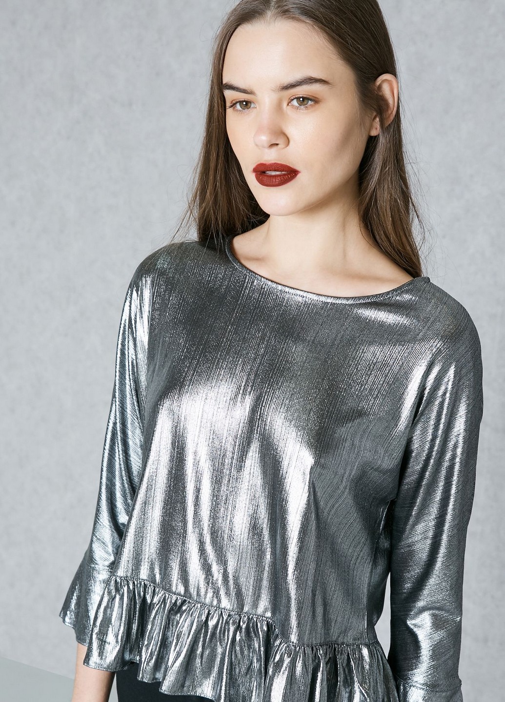 

Блуза Mango M Серебряный 83003623_01