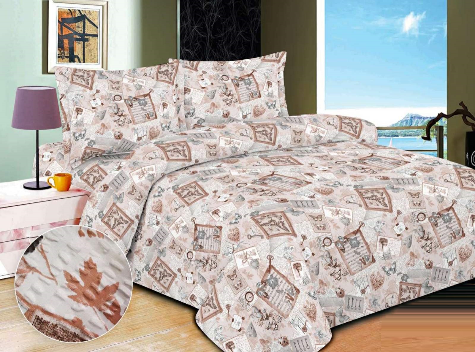 

Полуторный комплект постельного белья Vital- Textile Жатка Осень 150х220см