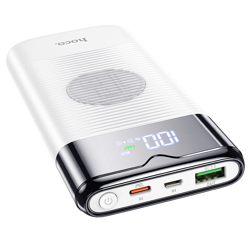 

УМБ HOCO with wireless charger Velocity J63 10000mAh |1USB/2Type-C, 18W/3A, QC/PD| White