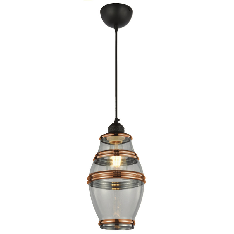 

Светильник подвесной Horoz Electric ELEMENT-2 стекло хром + металл медь E27 021-015-0002