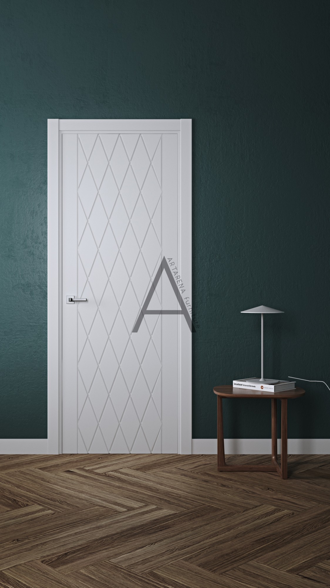 

Межкомнатные двери Artarena furniture Freza Ромбы 2000*800*40 Белый матовый