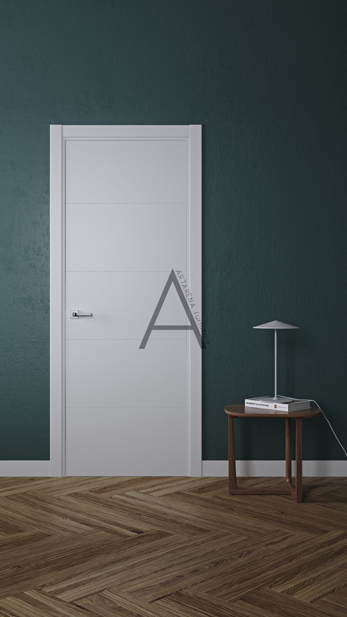 

Межкомнатные двери Artarena furniture Pline Sentrope 4F + Molding 2000*800*45 Белый матовый