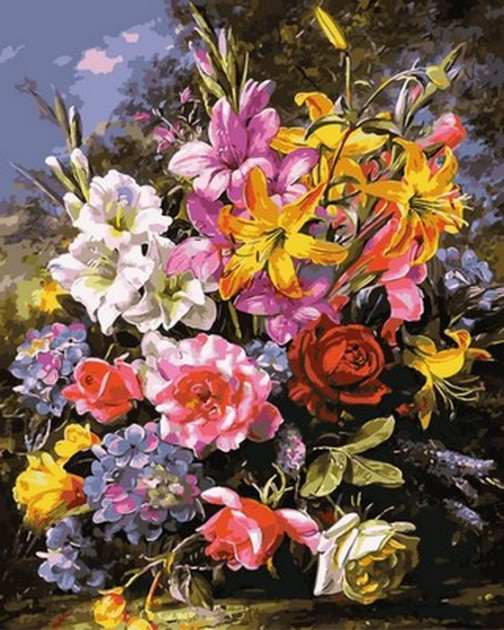 

Картина по номерам Mariposa Букет роз и лилий 40*50 см (в коробке) арт.MR-Q2149