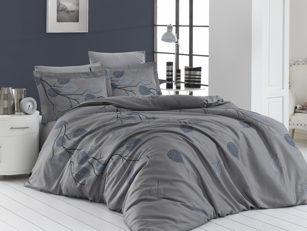 

Комплект постельного белья First Choice Satin Cotton Евро сатин арт.Evida Gri