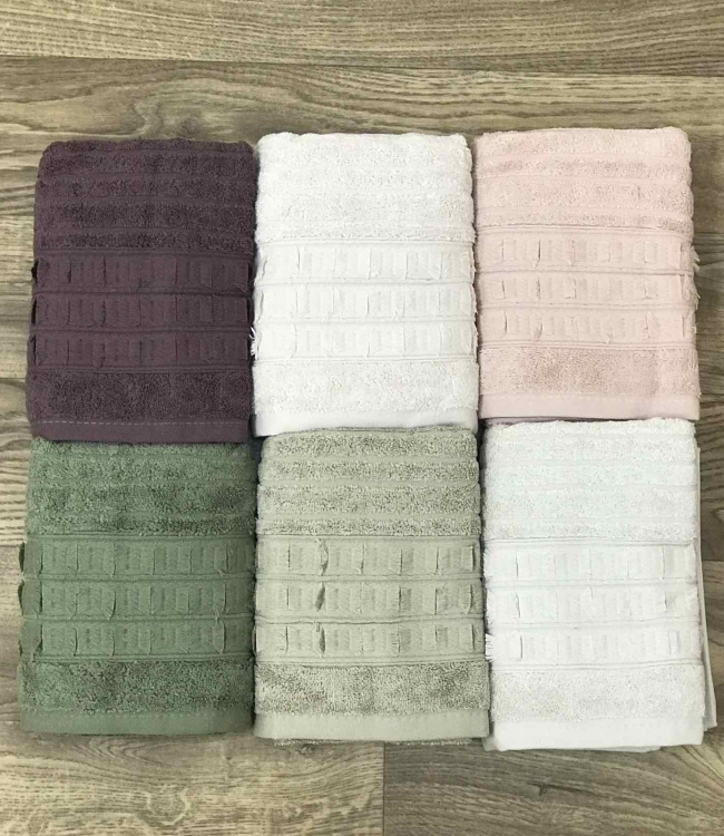 

Набор полотенец для лица Sikel Jacquard Elegan 70*140см махровые банные 6шт арт.8681049351548