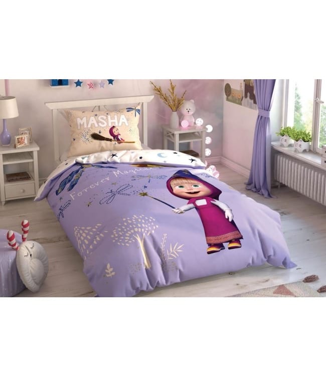 

Комплект постельного белья Tac Disney полуторный ранфорс Masha and the bear magical подростковый арт.TAC60197459