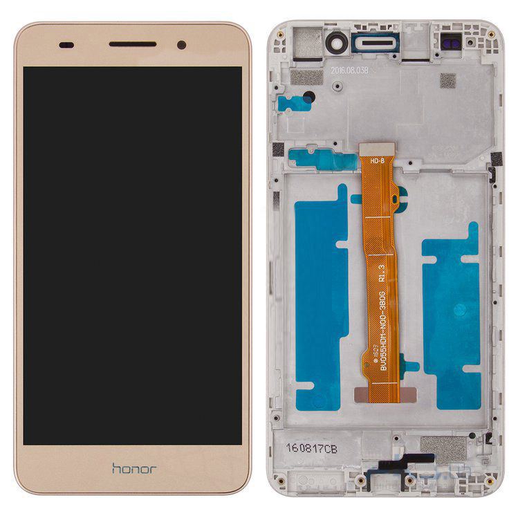 

Дисплей (экран) для Huawei Y6 II (CAM-L21) + тачскрин, золотистый, с передней панелью high copy