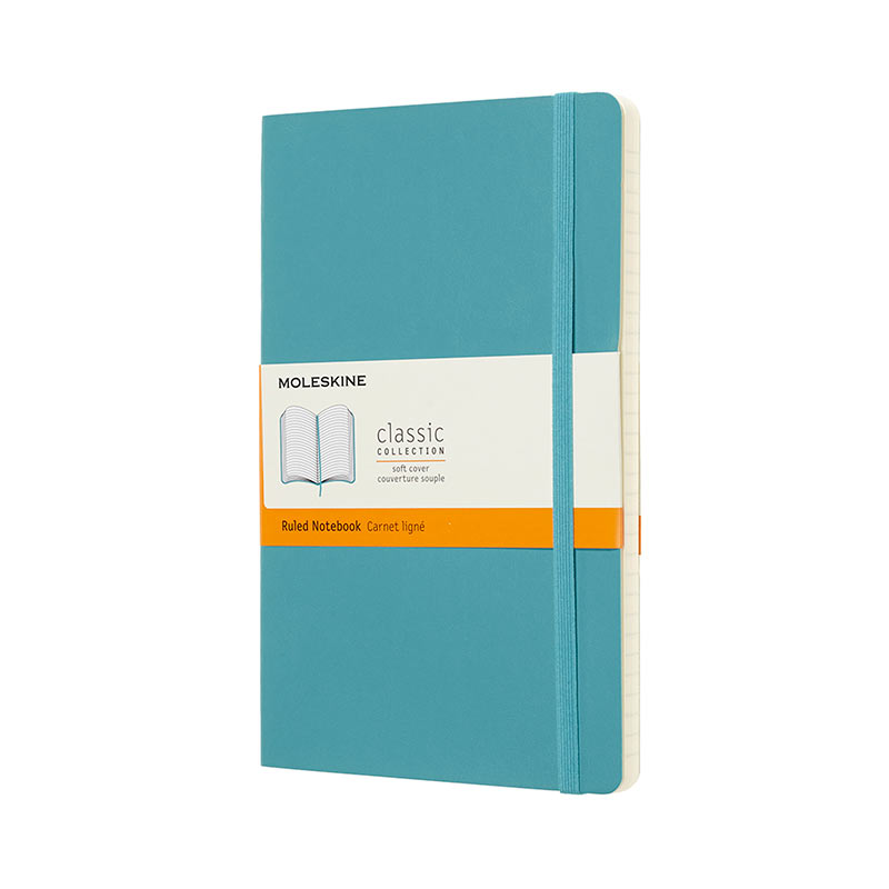 

Блокнот Moleskine «Classic» средний в линейку бирюзовый мяг. (16180)