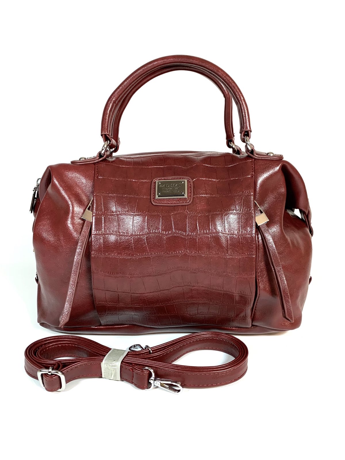 

Женская сумка хендхелд Loreno Bag с эко-кожы рептилия вишневая