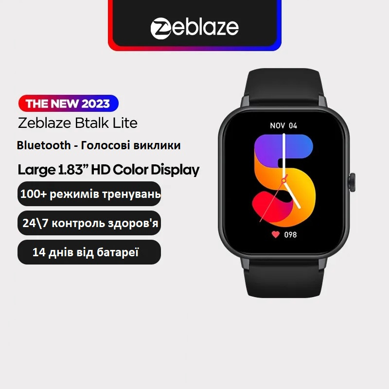 Смарт-часы Zeblaze Btalk Lite (голосовые вызовы, тонометр) – фото ...