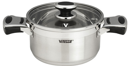 

Кастрюля Vitesse из нержавеющей стали с крышкой 20см, 3.1л (VS-1590)