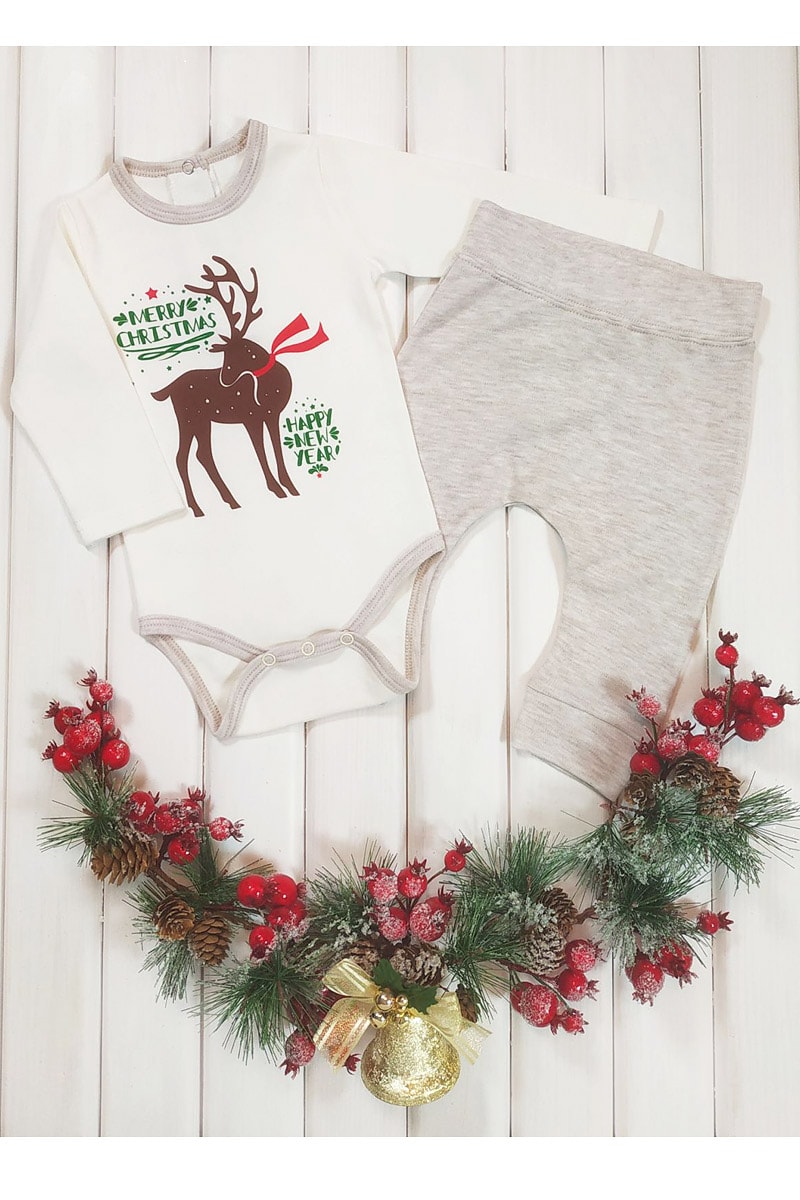 

Комплект ясельный Кена Merry Cristmas Бежевый с белым (112882-24) 74 см