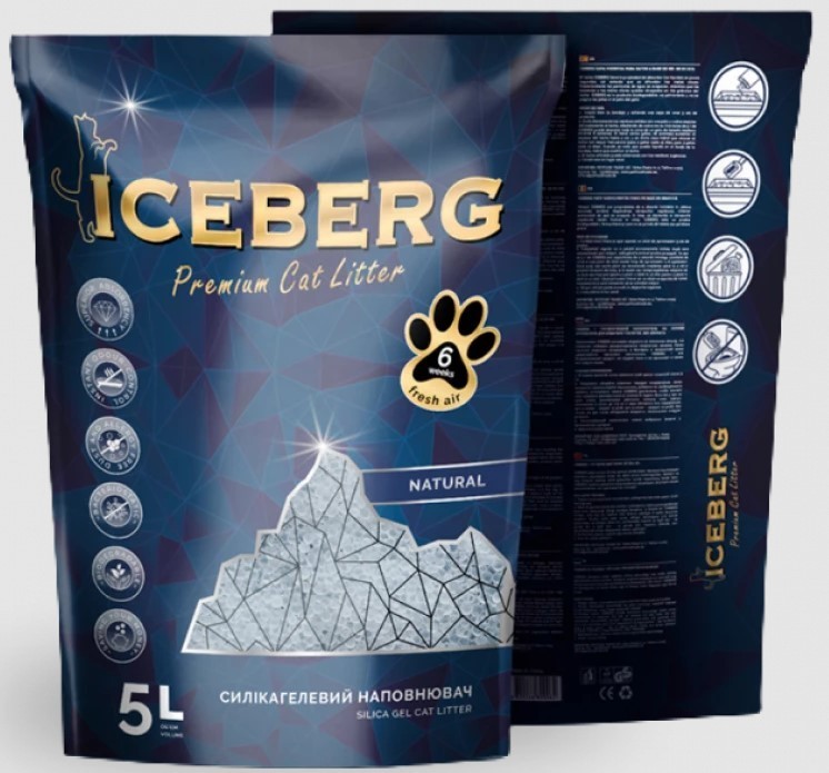 Iceberg Гигиенический наполнитель на основе силикагеля без аромата 5л ...