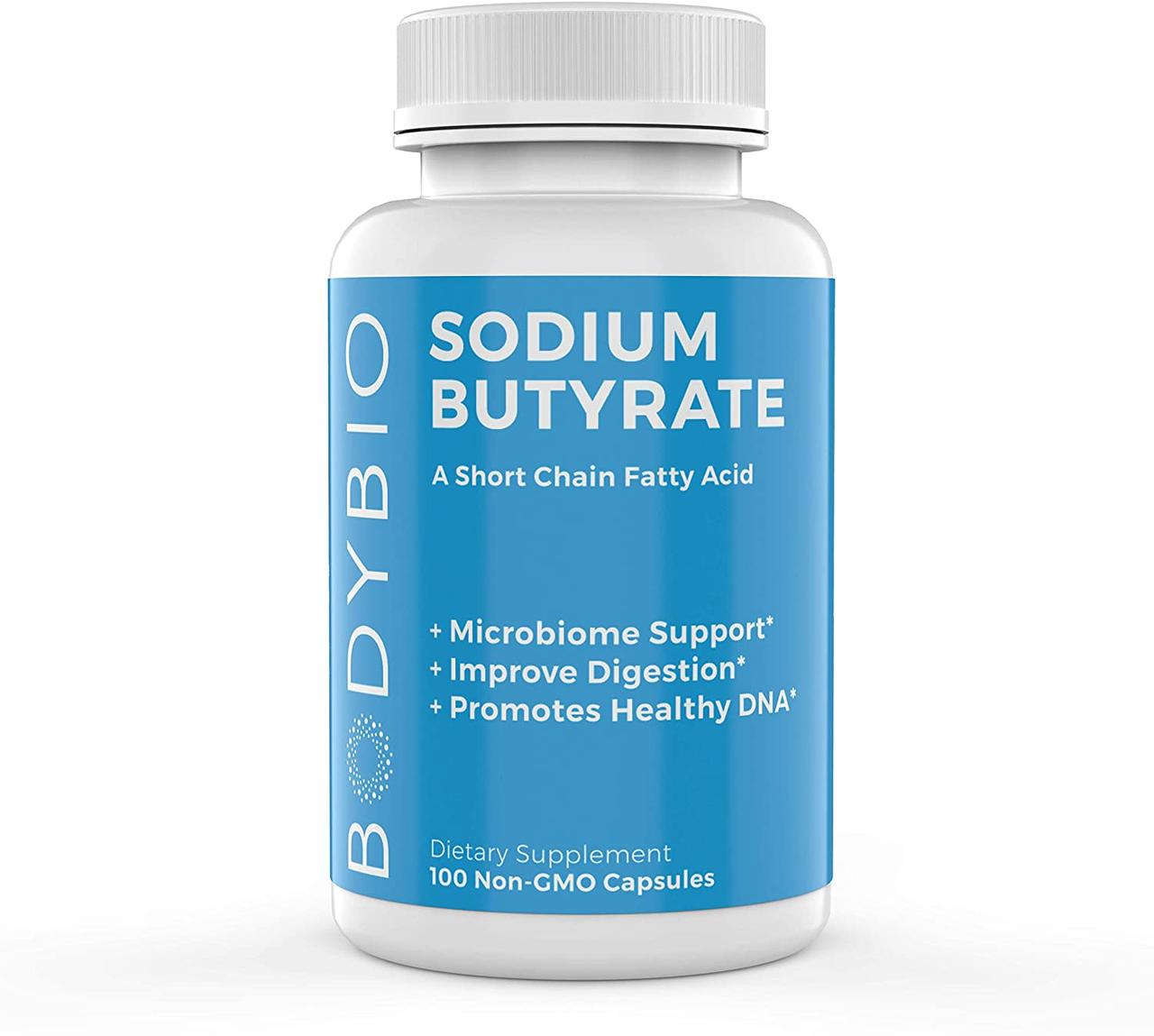 

Витамины BodyBio Sodium Butyrate 100 капсул