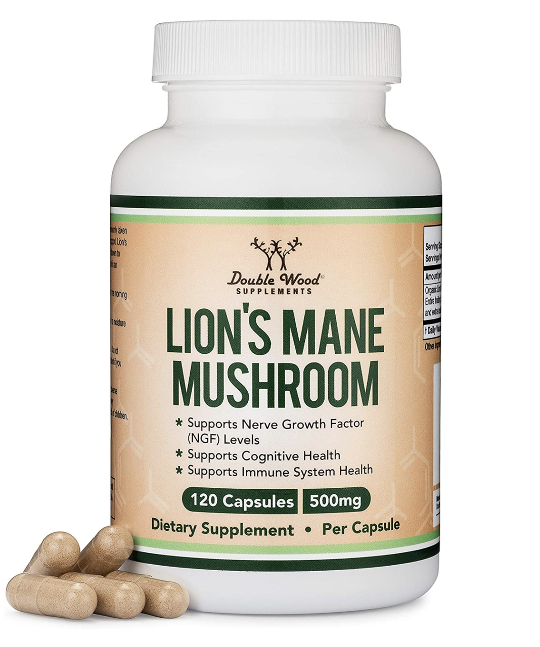 

Биологически активная добавка Double Wood Suplements Lion's Mane Mushroom 120 капсул