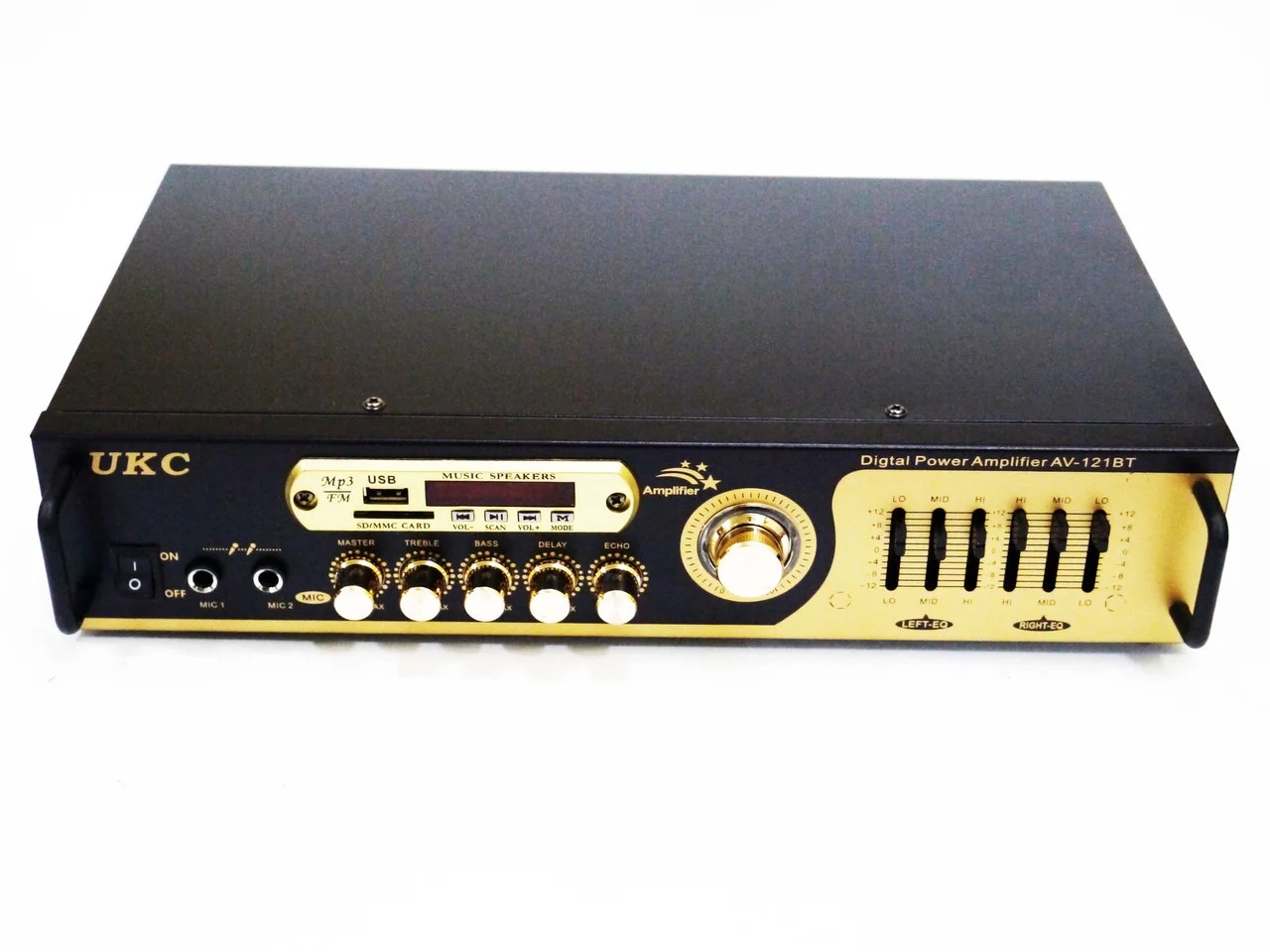 

Усилитель звука UKC AV-121BT USB + КАРАОКЕ 2микрофона