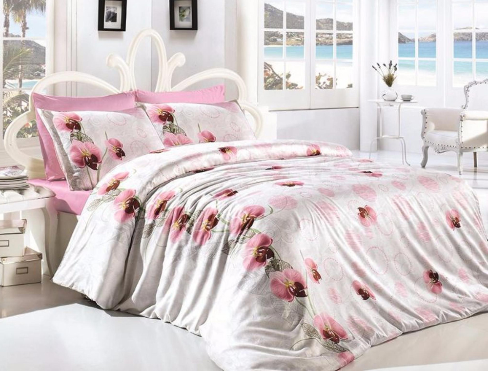 

Евро макси набор постельного белья 200*220 из Ранфорса Leora Pembe First Choice™