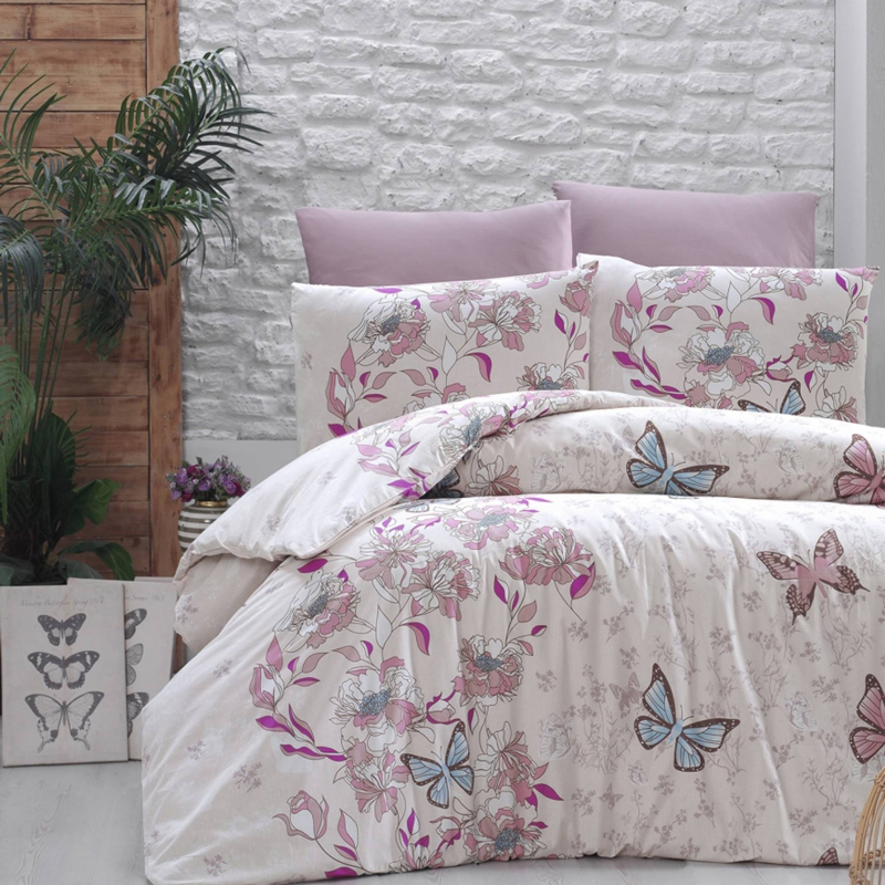 

Евро макси набор постельного белья 200*220 из Ранфорса Kelebek Pudra First Choice™