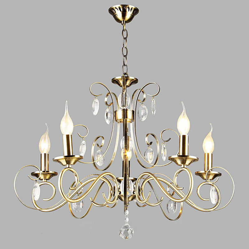 

Люстра подвесная хрустальная Light House NM-15302/5 E14 бронза