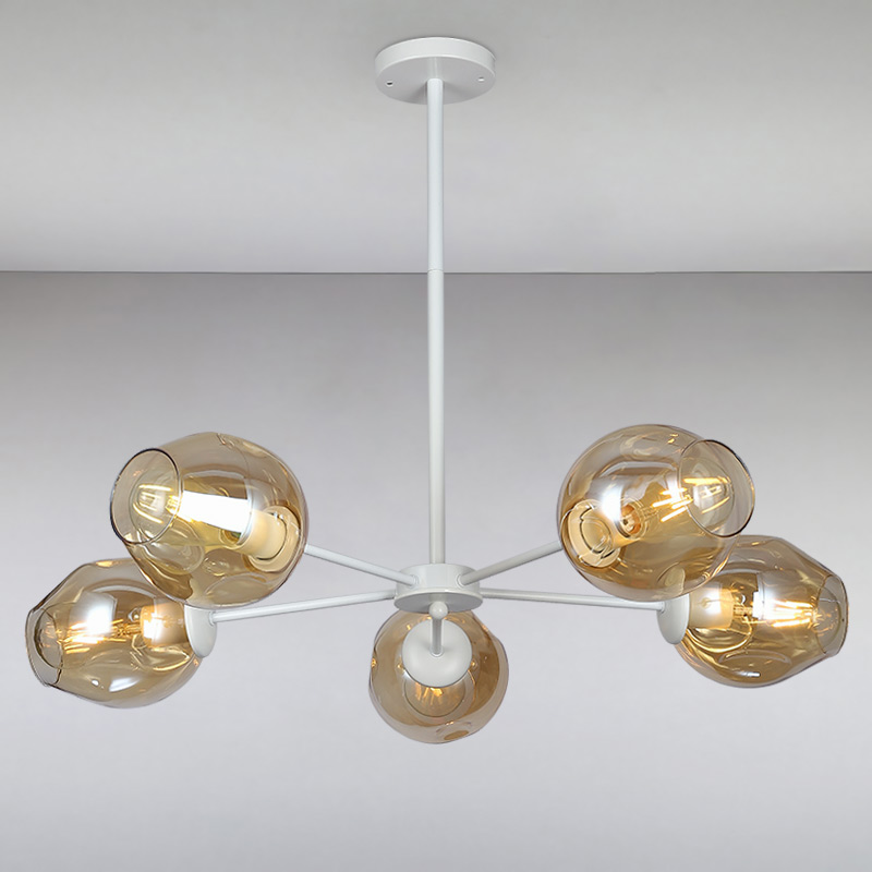 

Люстра подвесная молекула Light House LS-15179-5 WH+BR белая