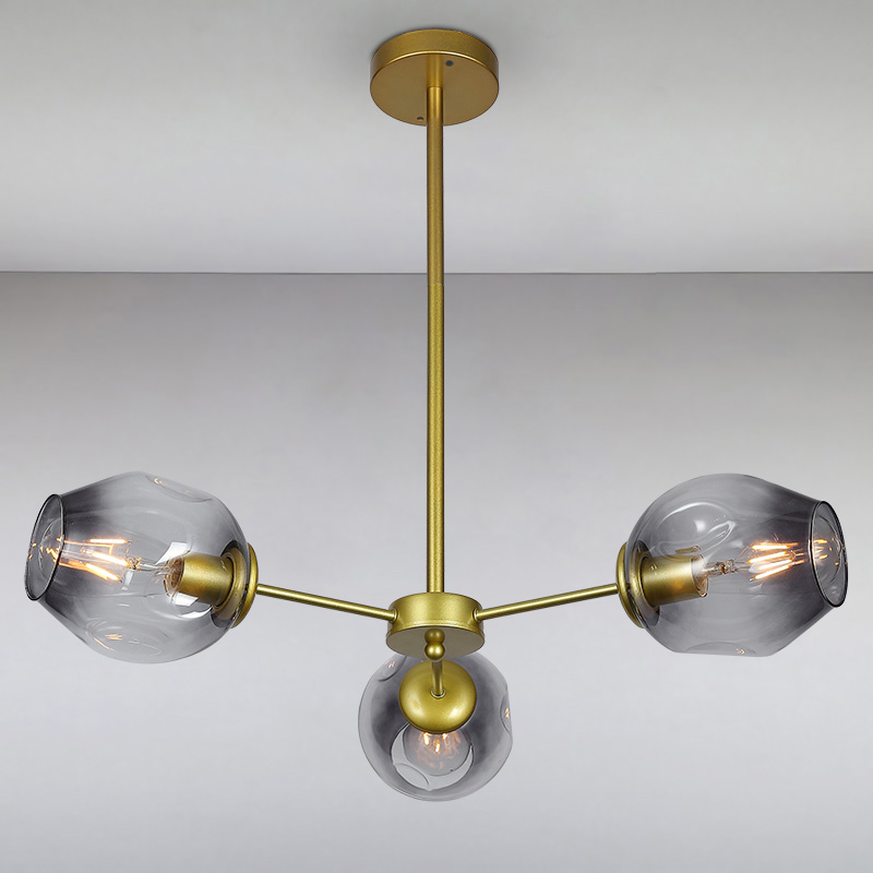 

Люстра подвесная молекула Light House LS-15179-3 GD+BK золото