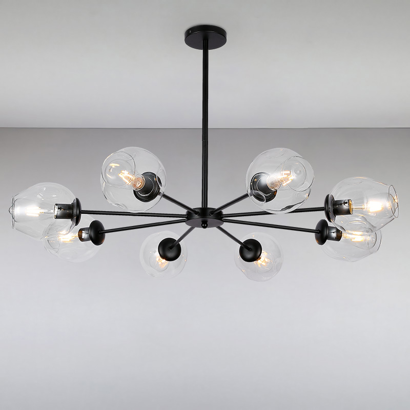 

Люстра подвесная молекула Light House LS-15179-8 BK+CL черная