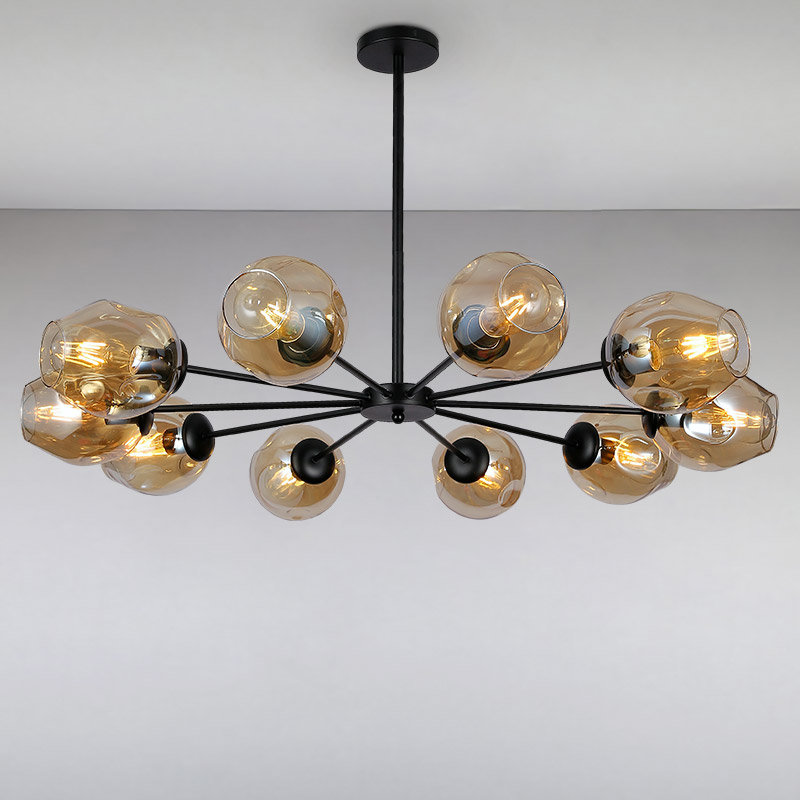 

Люстра подвесная молекула Light House LS-15179-10 BK+BR черная