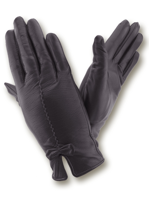 

Женские кожаные перчатки GlovesUA мод.089 черные 8