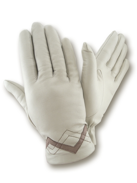 

Женские кожаные перчатки GlovesUA мод.438 белые 6
