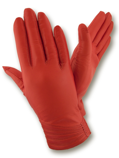 

Женские кожаные перчатки GlovesUA мод.040 красные 6
