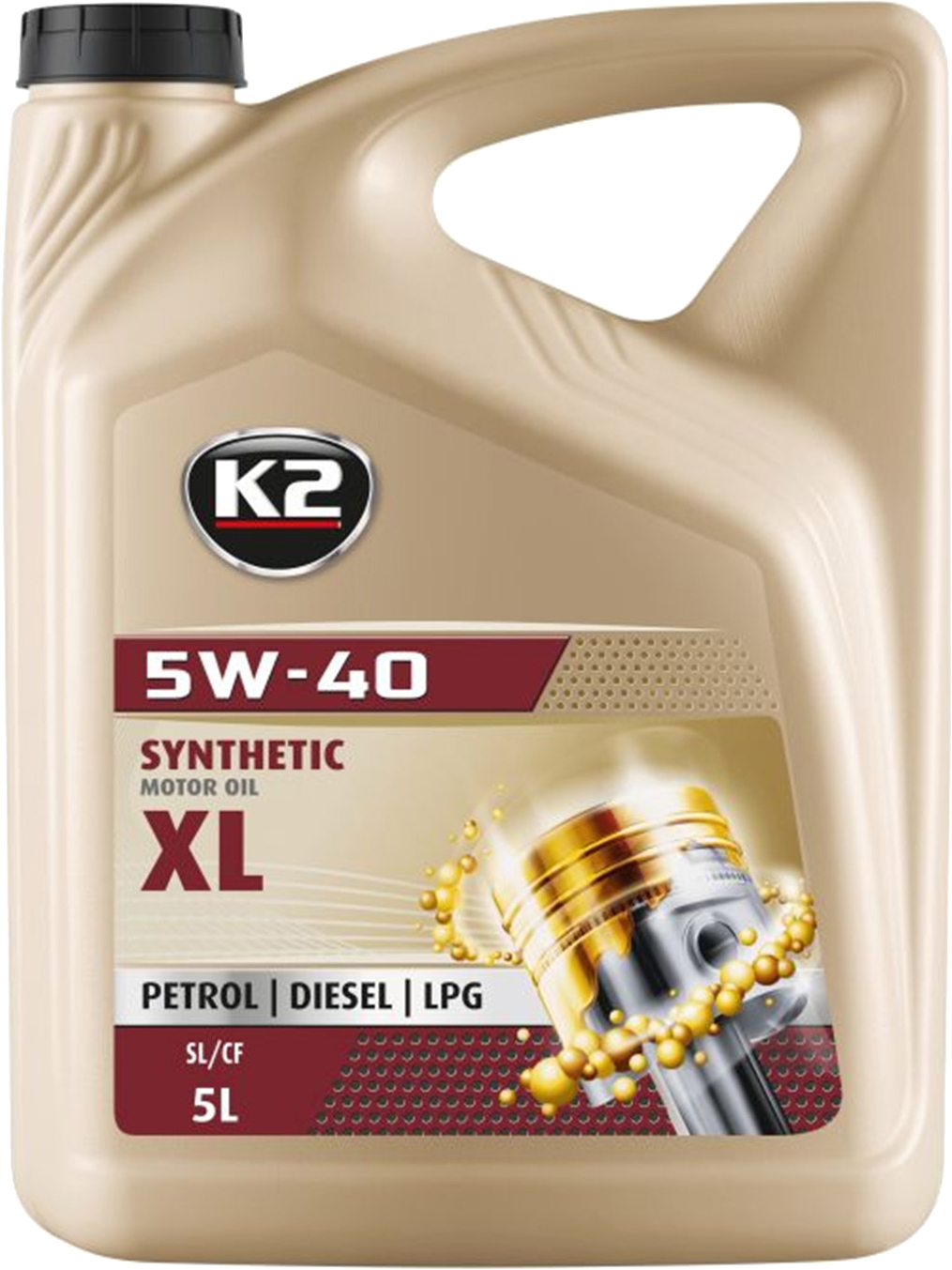 Моторное масло K2 Synthetic Motor Oil SL/CF/CF-4 XL 5W-40 5 л (GPL ...