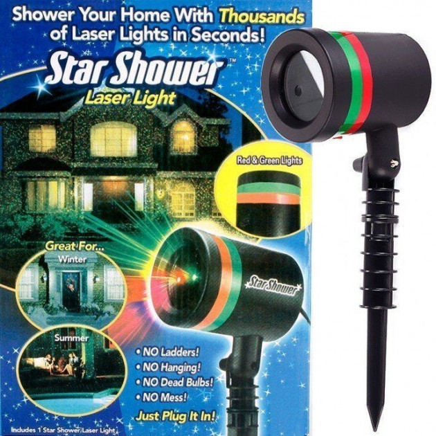 

Уличный лазерный проектор фонарь SmartEngine Star Shower Magic Laser Light новогодний декор гирлянда для украшения дома