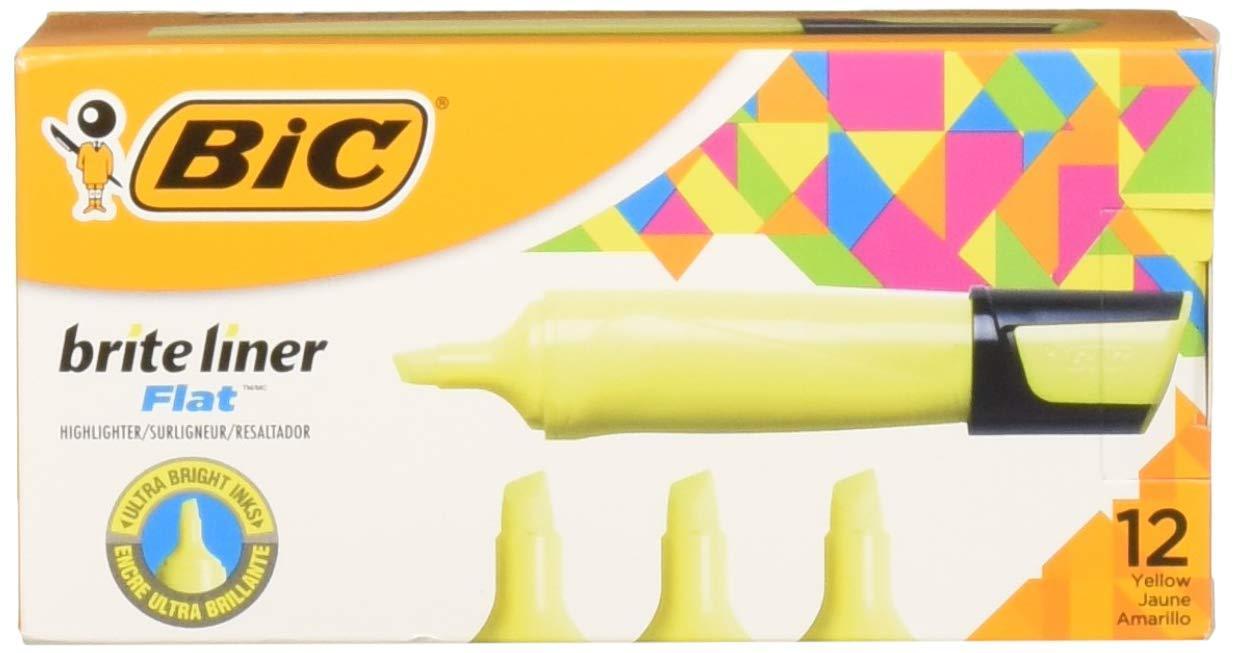 

Набір текстових маркерів 12 шт BIC Brite Liner Flat Highlighter Жовтий (BLPF11-YEL) (B07M9CV262)