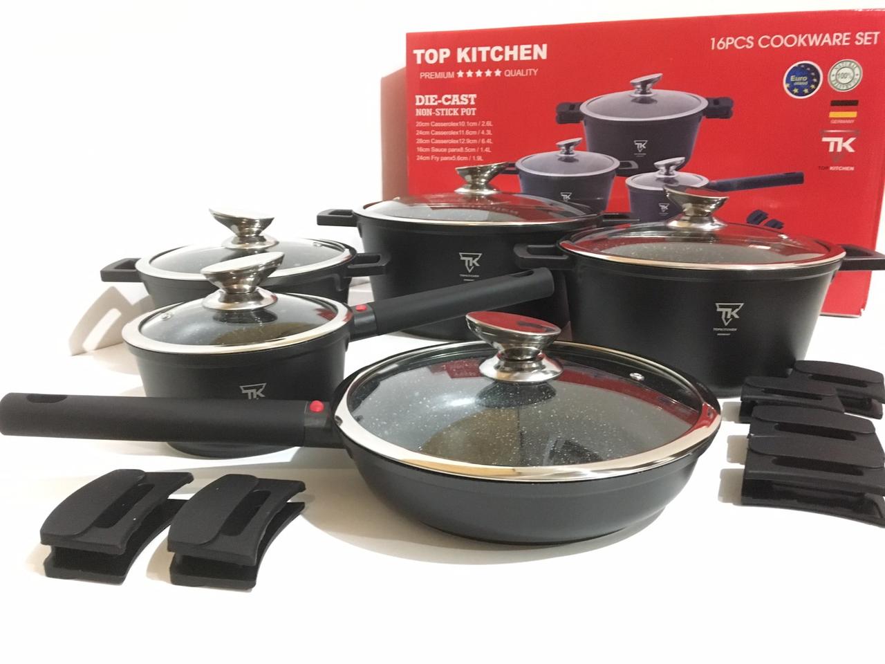 

Набор посуды Top Kitchen из алюминия с мраморным покрытием TK00023 черный