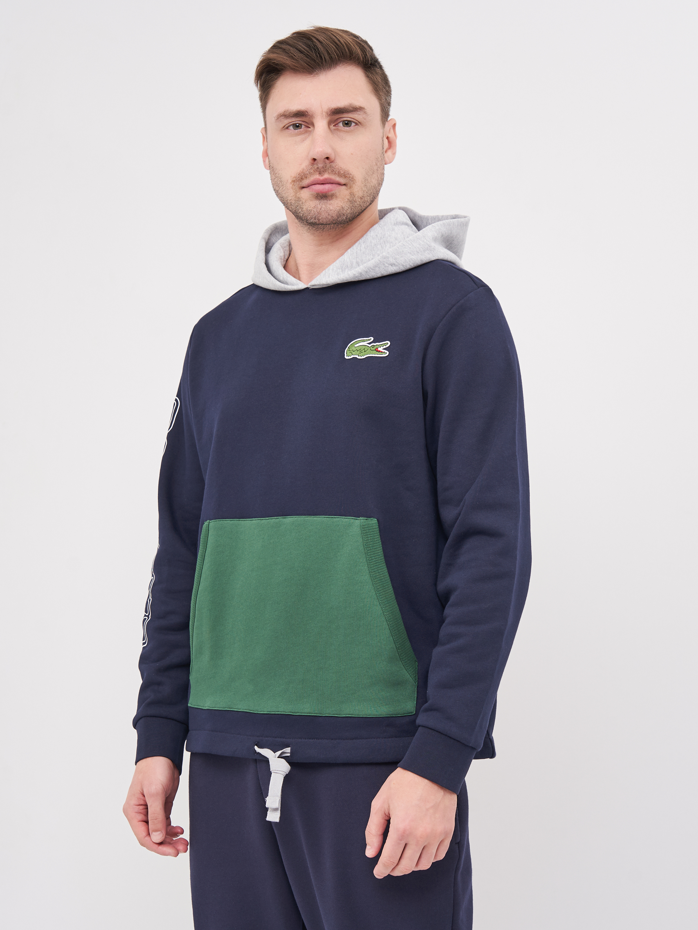 

Худи Lacoste SH1574-GY3 L (T5) Navy Blue/Grey Chine/Green