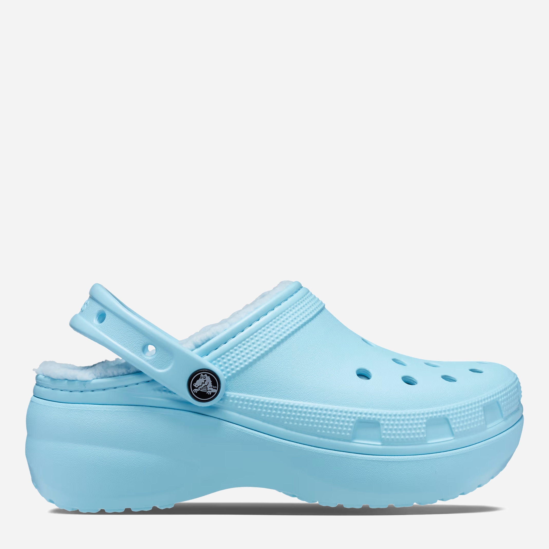 Акція на Жіночі крокси утеплені Crocs Classic Platform Lined Clog 207938-411 39-40 (W9) 25 см Блакитні від Rozetka