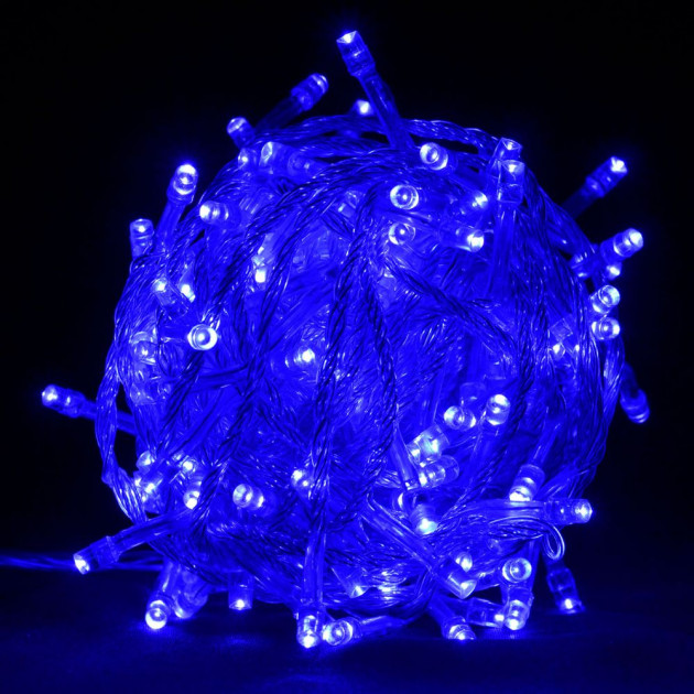 

Гирлянда светодиодная новогодняя синяя 100 LED 8.5м