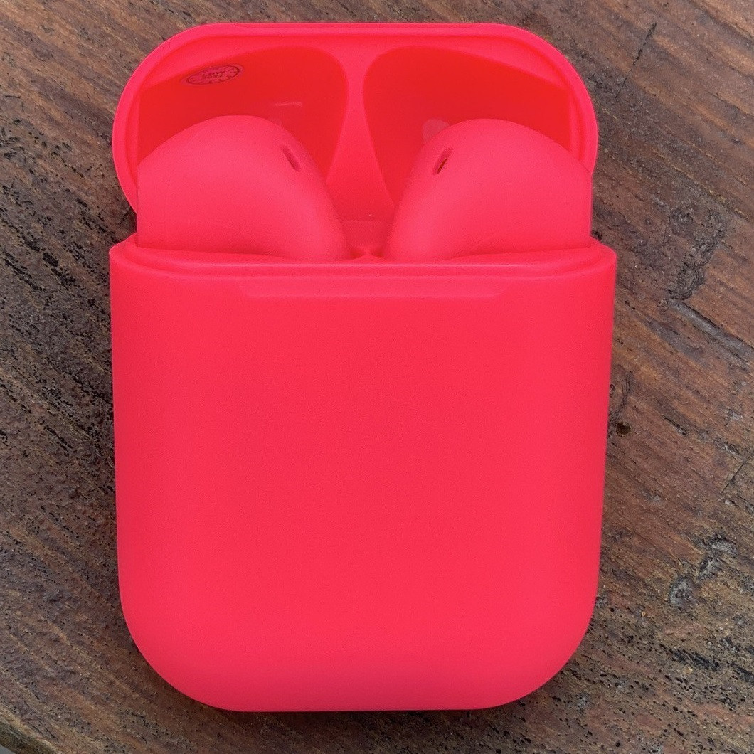 Беспроводные наушники с микрофоном в кейсе inPods 12 Macaron Малиновый ...