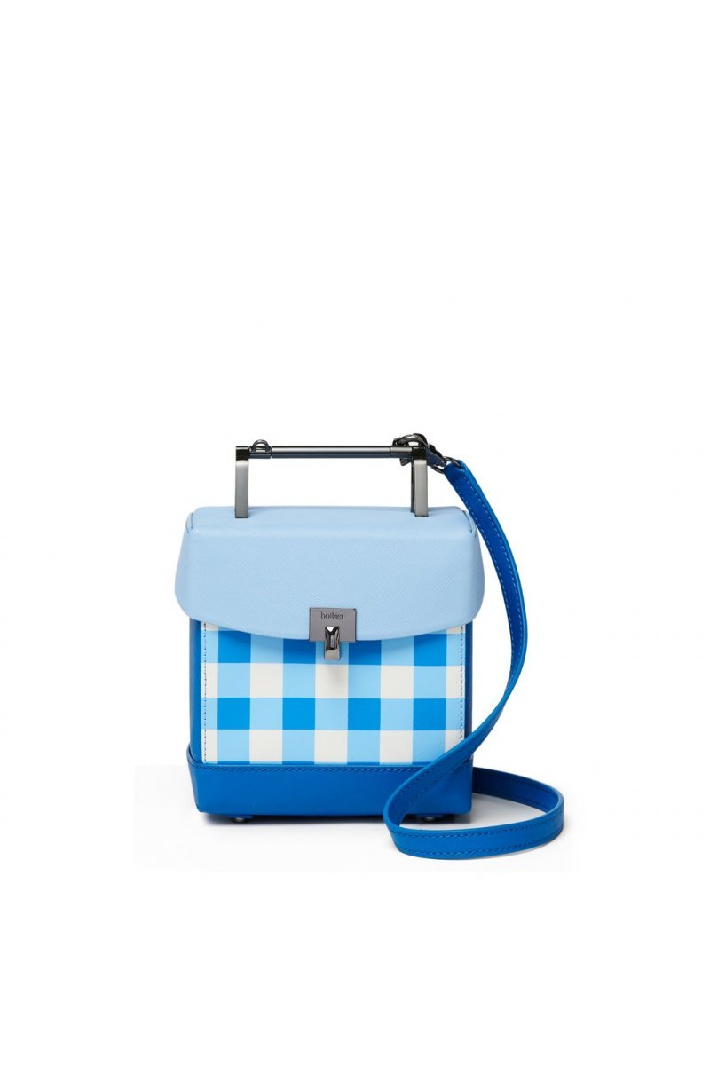

Женская сумка Botkier Lennox Mini Lunchbox Blue Gingham цвет Голубой Кожа (BW-0502)