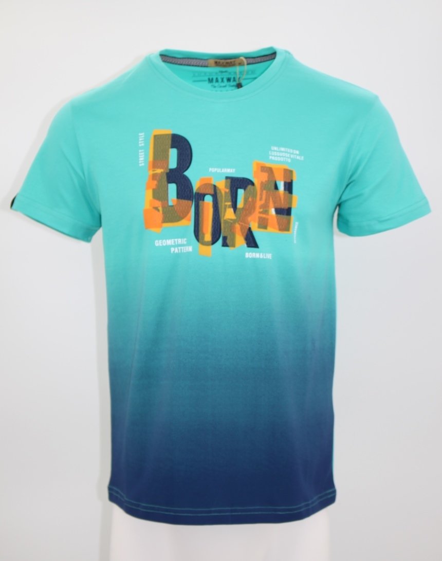 

Футболка MAXWAY с надписью Born Live XXL бирюзовая (8732 turquoise)