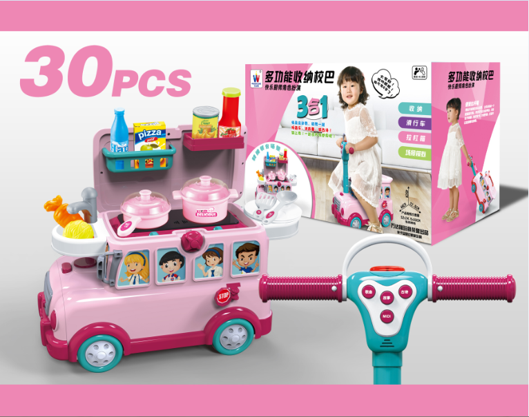 

Машинка-толокар Toys 3-в-1 W018, 3 функции, 30 предметов