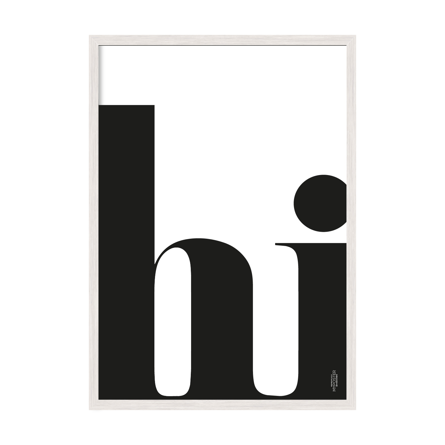 

Постер "hi" с антибликовым стеклом 297x420 мм в белой рамке