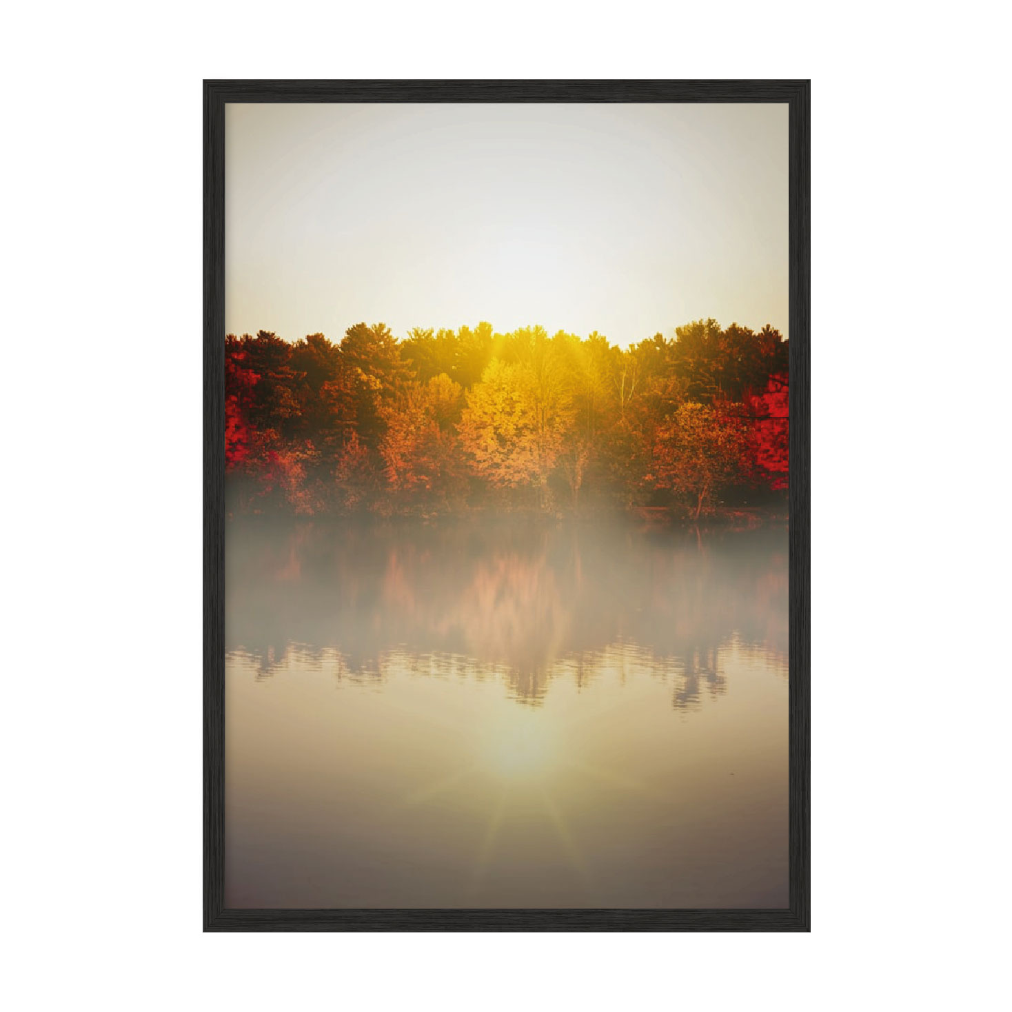 

Постер "Autumn lake" с антибликовым стеклом 596x840 мм в чёрной рамке