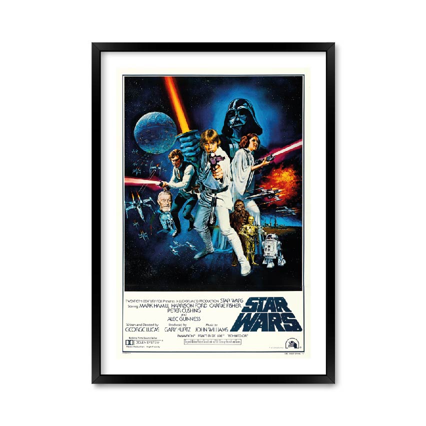 

Постер "Star Wars poster" с антибликовым стеклом 596x840 мм в чёрной рамке