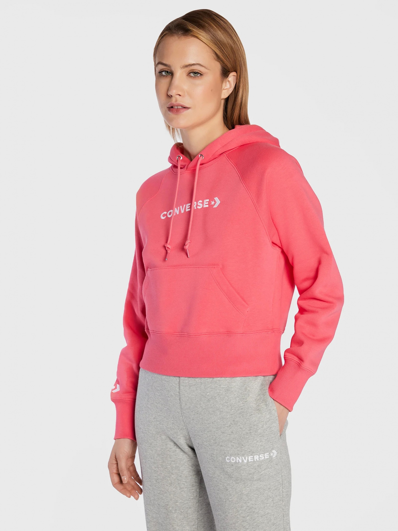 Акція на Худі жіноче Converse Strip Wordmark Hoodie 10023717-665 M Strawberry Jam від Rozetka