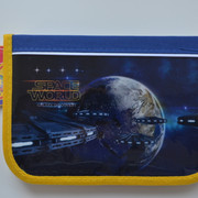 

Пенал CLASS "Space", 1 отделение, 1 отворот,синий с желтым, без наполнения, 98107